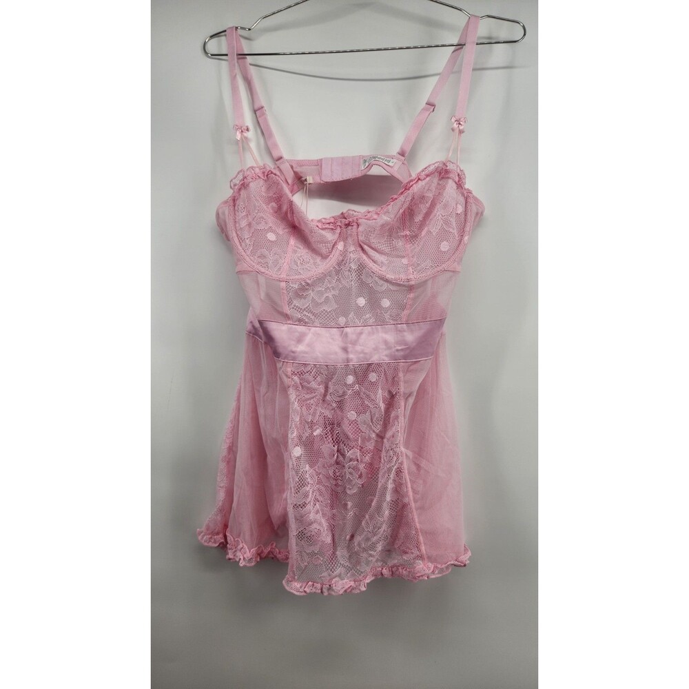 Adore Me Women's XL Pink Etty Unlined Babydoll & Thong Set NWT